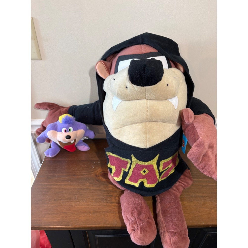 Looney Tunes Taz Tasmanian Devil Plush 16in Hoodie & Purple Dizzy Devil 8in Set